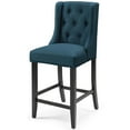 thumbnail image 1 of Tufted Counter Stool Chair, Fabric, Wood, Navy Blue, Modern Contemporary Urban Design, Bar Pub Cafe Bistro Hotel Restaurant Hospitality, 1 of 7