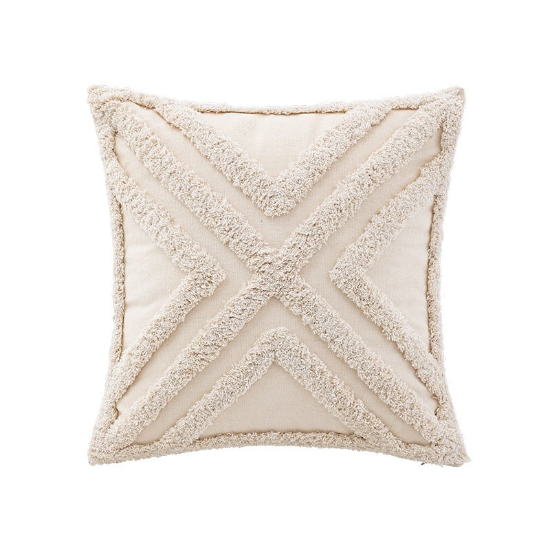 Tufted Decorative Throw Pillow Covers 18x18 Inch, Soft Tassels Pillow Covers for Couch Bed Sofa Living Room