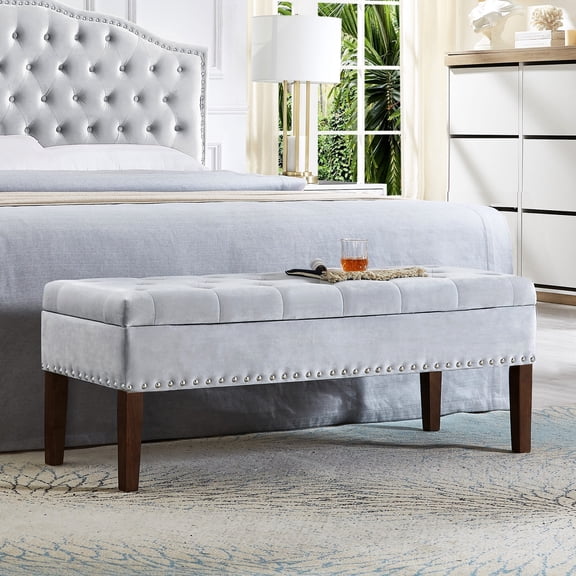 Tufted Design - Spacious Storage Box - Counter Stool Use - Comfortable Seat