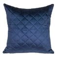 thumbnail image 1 of Tufted Diamond Navy Transitional Square Pillow, 1 of 9