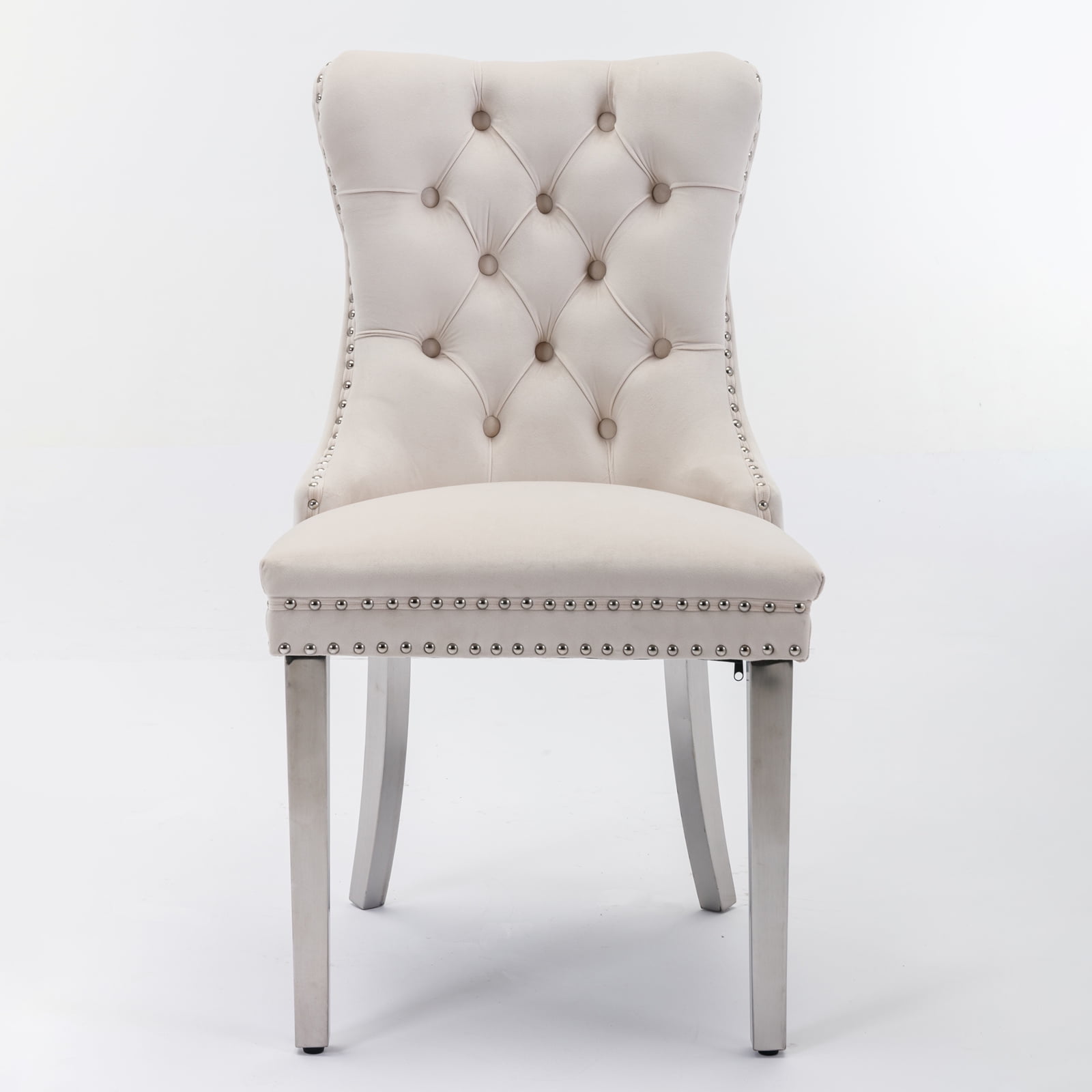 Tufted Dining Chairs Set of 2, Velvet Upholstered Dining Chairs with ...
