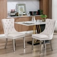 thumbnail image 1 of Tufted Dining Chairs with Velvet Upholstery and Chrome Legs for Casual Dining Set of 2, 1 of 6