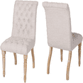 Tufted Fabric Dining Chair () and Natural Finish