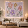 thumbnail image 1 of Tufted Flowers on Lavender Field, Whimsical Boho for Flower Lovers, Textured Botanical Wall Art, Mother's Day Gift Tapestry Wall Hanging for Bedroom and Nursery, 1 of 7
