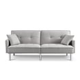 thumbnail image 1 of Tufted Futon Convertible Sofa Sleeper w/ Two Throw Pillows in Light Grey Velvet, 1 of 14