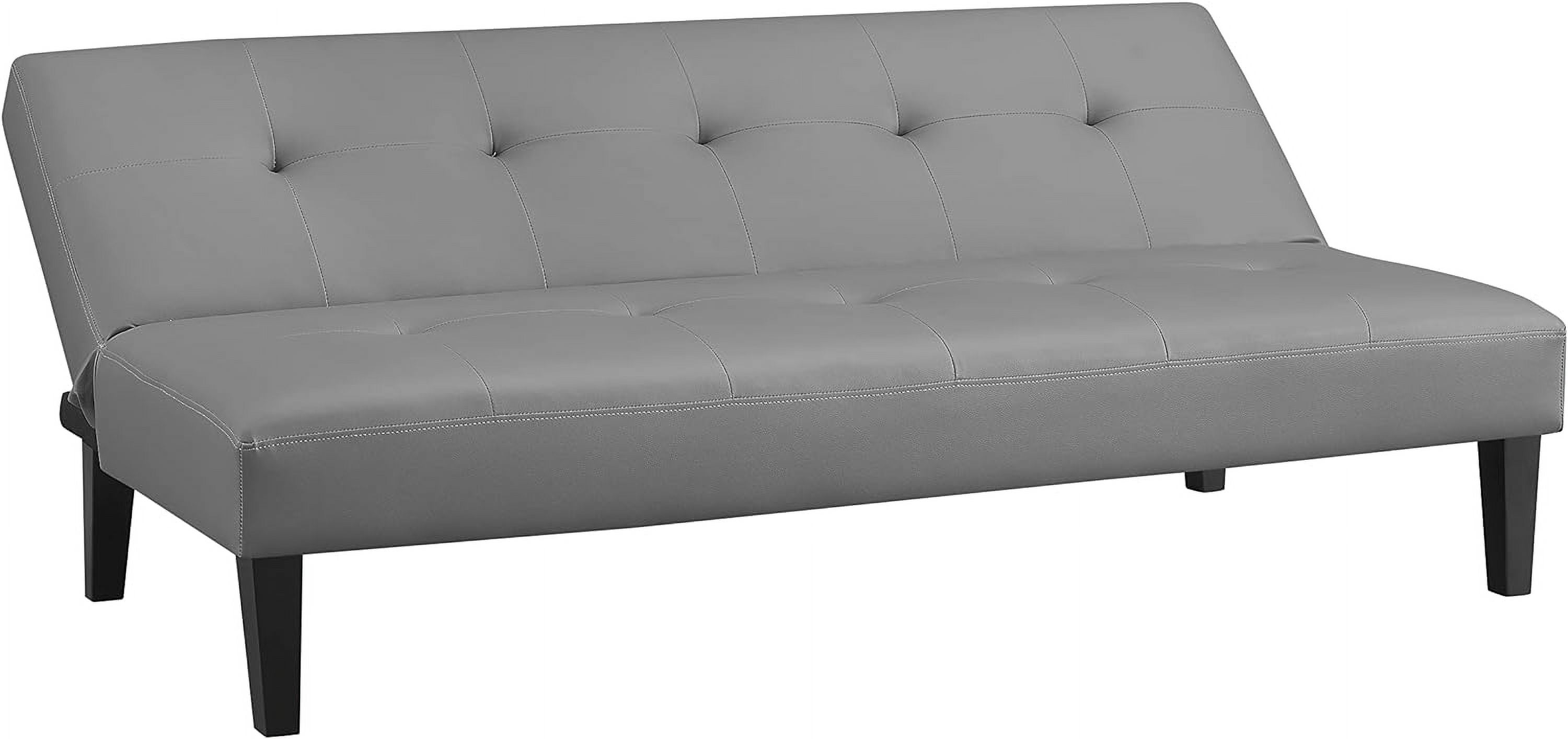 Tufted Futon Sofa Bed, Faux Leather Futon Couch, Modern Convertible S
