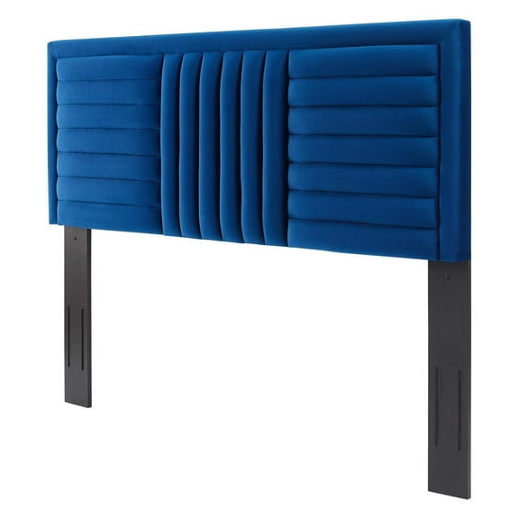 Tufted Headboard, Full Queen, Blue Navy, Velvet, Mid Century Bedroom, Modern Contemporary Boutique HB35249
