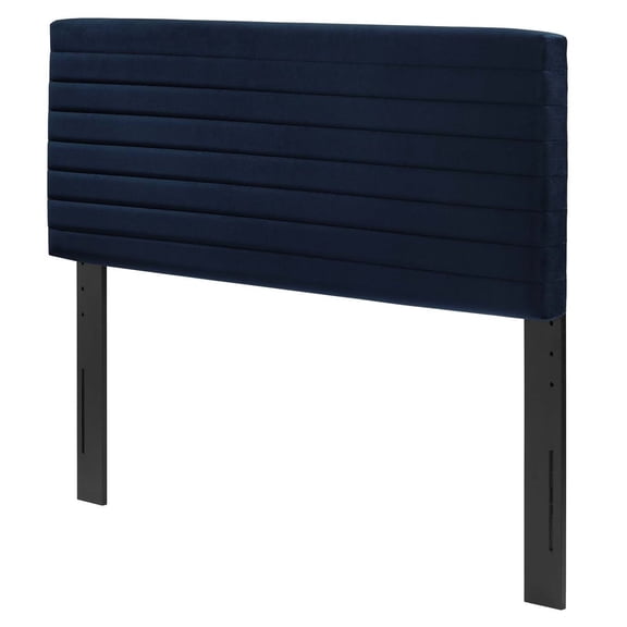 Tufted Headboard, Full Queen, Midnight Blue, Velvet, Mid Century Bedroom, Modern Contemporary Boutique HB35666