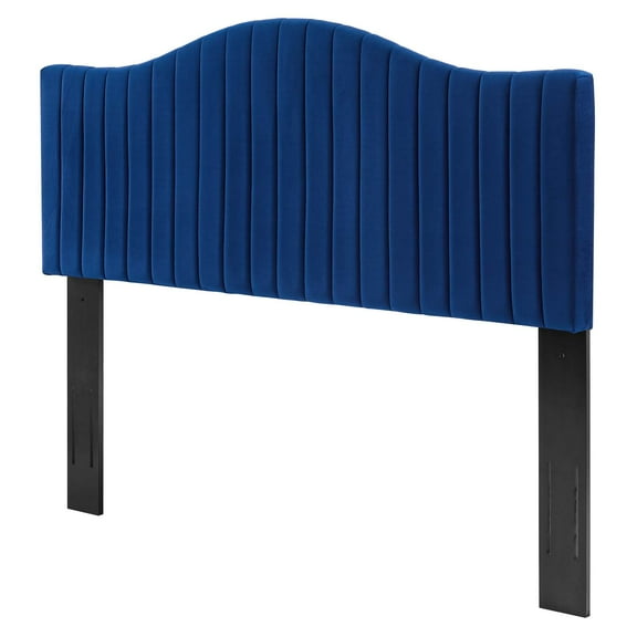 Tufted Headboard, Full Queen Size, Velvet, Blue Navy, Modern Contemporary Urban Design, Bedroom Master Guest Suite