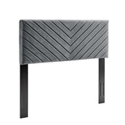 Tufted Headboard, Full Queen Size, Velvet, Dark Grey Gray, Modern Contemporary Urban Design, Bedroom Master Guest Suite