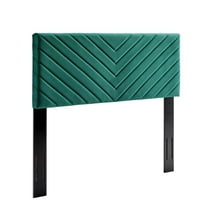 Tufted Headboard, Full Queen Size, Velvet, Teal Blue, Modern Contemporary Urban Design, Bedroom Master Guest Suite