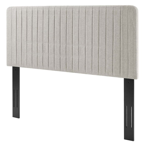 Tufted Headboard, King Size, Fabric, Oatmeal, Modern Contemporary Urban Design, Bedroom Master Guest Suite