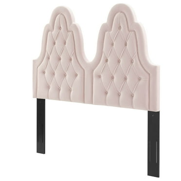 Tufted Headboard, King Size, Velvet, Pink, Modern Contemporary Urban Design, Bedroom Master Guest Suite