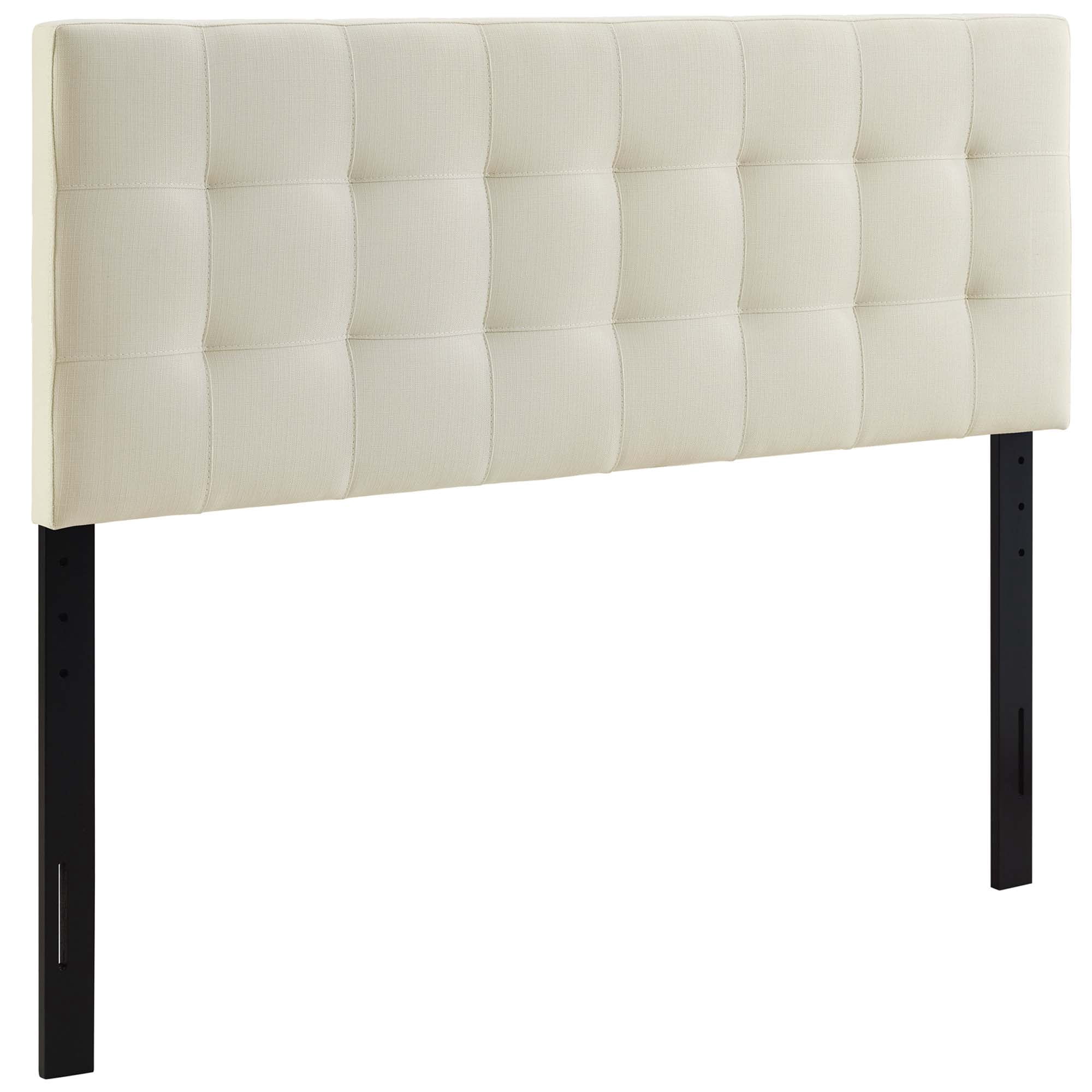 Tufted Headboard, Queen, Ivory White, Fabric, Hotel Bedroom, Modern Contemporary, HB38014