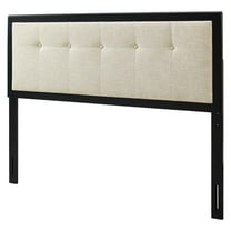 Tufted Headboard, Queen Size, Wood, Fabric, Black Beige, Modern Contemporary Urban Design, Bedroom Master Guest Suite