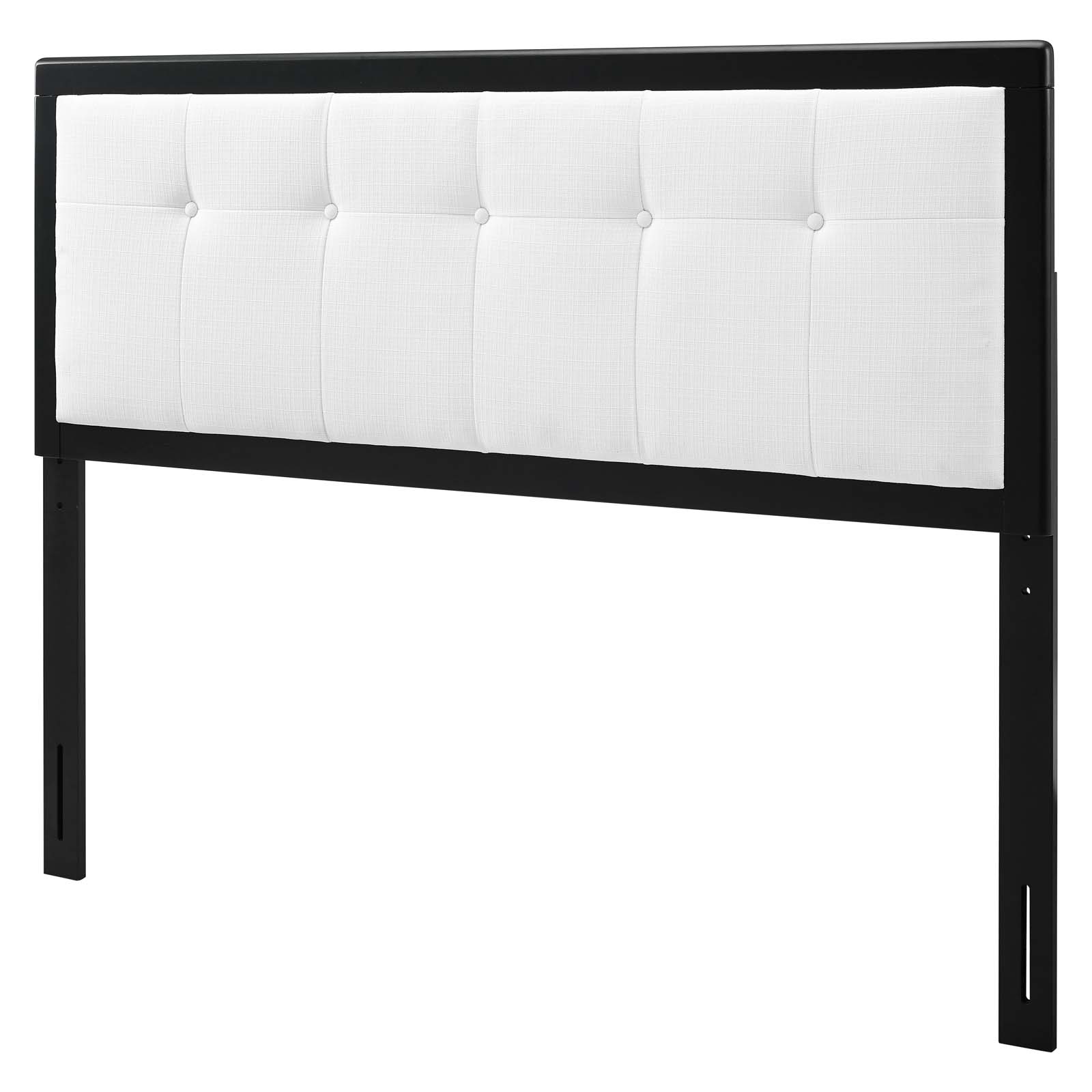 Tufted Headboard, Queen Size, Wood, Fabric, Black White, Modern Contemporary Urban Design, Bedroom Master Guest Suite