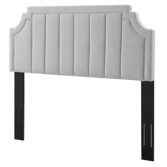 Tufted Headboard, Twin Size, Velvet, Light Grey Gray, Modern Contemporary Urban Design, Bedroom Master Guest Suite