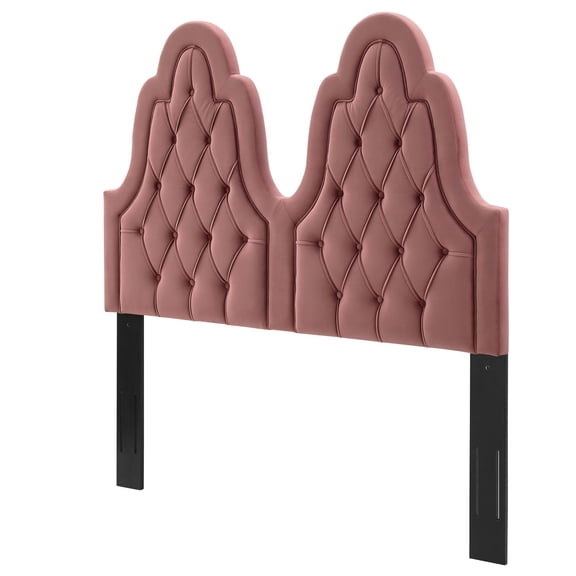Tufted Headboard, Twin Size, Velvet, Pink, Modern Contemporary Urban Design, Bedroom Master Guest Suite