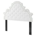 thumbnail image 1 of Tufted Headboard, Twin Size, Velvet, White, Modern Contemporary Urban Design, Bedroom Master Guest Suite, 1 of 9