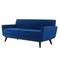 thumbnail image 1 of Tufted Loveseat Sofa, Velvet, Blue Navy, Modern Contemporary Urban Design, Living Lounge Room Hotel Lobby Hospitality, 1 of 7