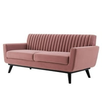 Tufted Loveseat Sofa, Velvet, Pink, Modern Contemporary Urban Design, Living Lounge Room Hotel Lobby Hospitality