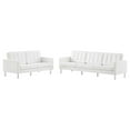 thumbnail image 1 of Tufted Loveseat and Sofa Set, White, Vegan Leather, Living Kitchen Cafe Bistro Hospitality Restaurant, Modern Contemporary HB36890, 1 of 11