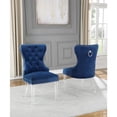 thumbnail image 1 of Tufted Navy Blue Velvet Side Chairs with Clear Acrylic Legs (Set of 2), 1 of 3