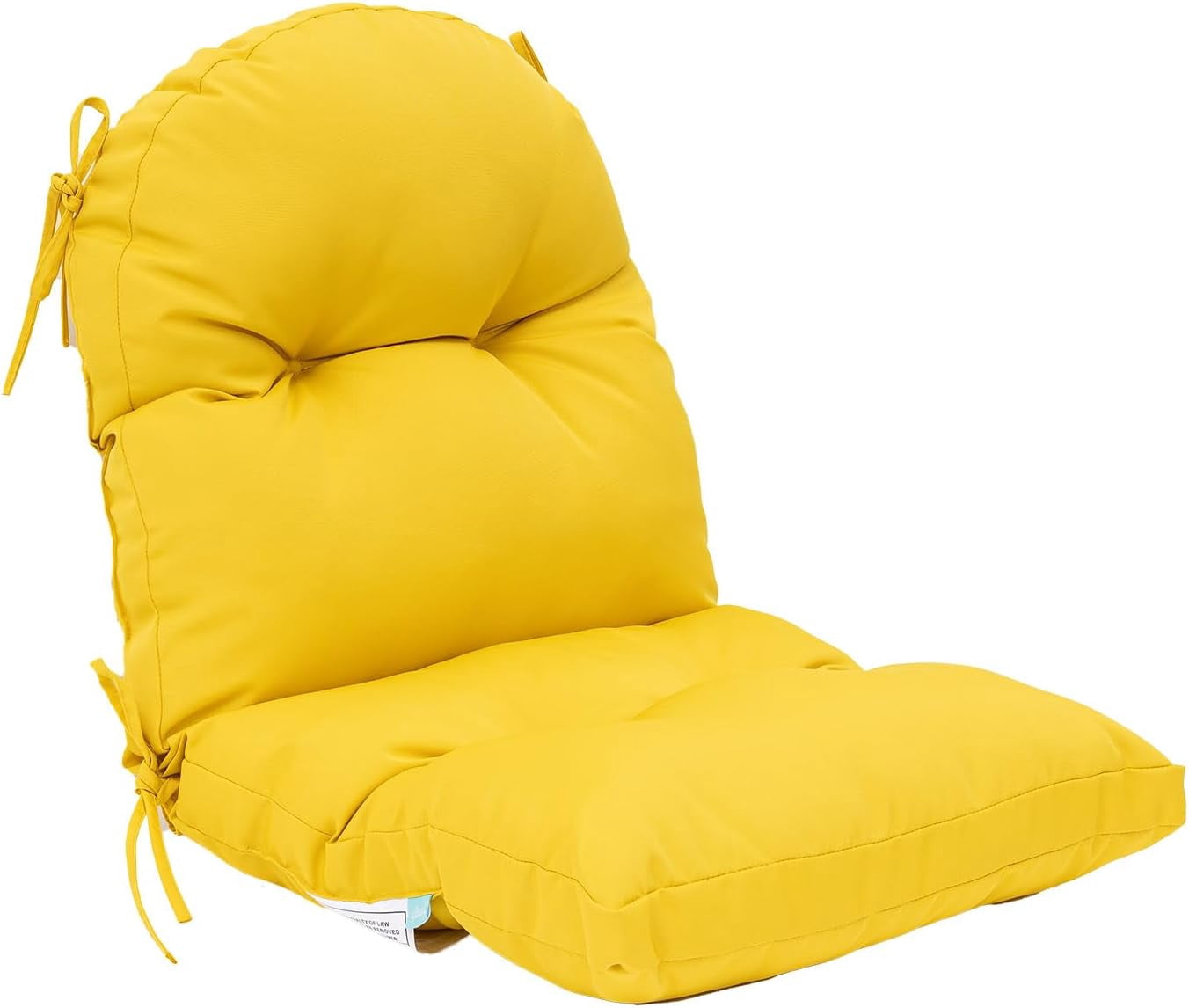 Tufted Outdoor Chair Cushions, Waterproof Patio Seat Back Pads, Weather Resistant Non Slip Replacement Cushions for Outdoor Furniture Wicker Lounge Chairs,Yellow