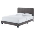 thumbnail image 1 of Tufted Platform Bed Frame, Full Size, Velvet, Grey Gray, Modern Contemporary Urban Design, Bedroom Master Guest Suite, 1 of 8
