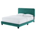 thumbnail image 1 of Tufted Platform Bed Frame, King Size, Velvet, Teal Blue, Modern Contemporary Urban Design, Bedroom Master Guest Suite, 1 of 8