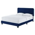 thumbnail image 1 of Tufted Platform Bed Frame, Twin Size, Velvet, Blue Navy, Modern Contemporary Urban Design, Bedroom Master Guest Suite, 1 of 8