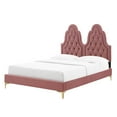thumbnail image 1 of Tufted Platform Bed Frame, Twin Size, Velvet, Pink, Modern Contemporary Urban Design, Bedroom Master Guest Suite, 1 of 10