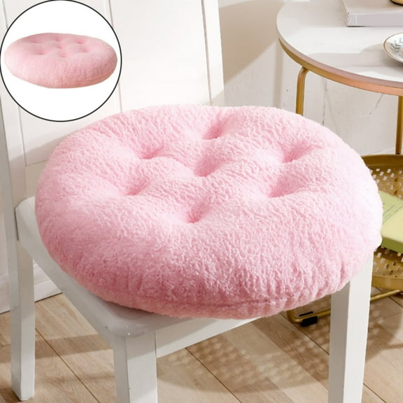 A Tufted Round Seat Cushion,Chair Cushions 16 Inch Tufted Plush Round Seat Cushion Warm Thick Dining Chair Cushions Non Slip Chair Pads For Dining Chairs Kitchen School Winter Round Seat Cushion