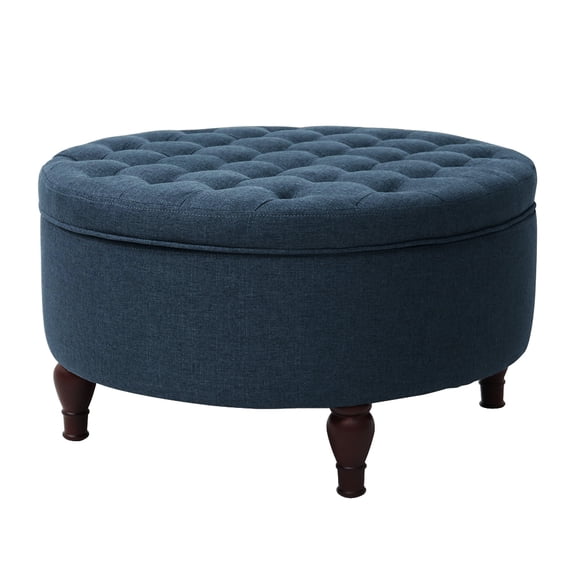 Tufted Round Storage Cocktail Ottoman