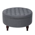 thumbnail image 1 of Tufted Round Storage Cocktail Ottoman, 1 of 3