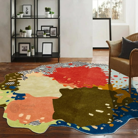 Tufted Rug 15X15, Wool Carpet, Area Rug, Living Room, Bedroom, Handmade Rugs