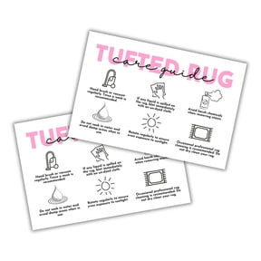 Tufted Rug Care Instruction Guide Cards 30 pk 4x6 Hand Making Kit Mirror Glue DIY Backing Client Packaging Insert Frame Area Machine