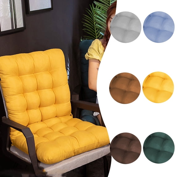 Tufted Seat Cushion with Backrest 17.7x33.5in Breathable Non Slip Chair Cushions for Office Recliner Floor Living Room by PALIFEUR