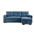 thumbnail image 1 of Tufted Sectional Chaise Sofa Sleeper with Storage in Blue, 1 of 14