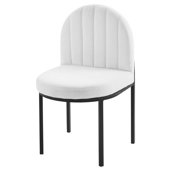 Tufted Side Dining Chair, Fabric, Black White, Modern Contemporary Urban Design, Kitchen Room Cafe Bistro Restaurant Hospitality