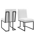 thumbnail image 1 of Tufted Side Dining Chair, Set of 2, Fabric, Metal Steel, White, Modern Contemporary Urban Design, Kitchen Room Cafe Bistro Restaurant Hospitality, 1 of 10