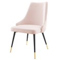 thumbnail image 1 of Tufted Side Dining Chair, Velvet, Pink, Modern Contemporary Urban Design, Kitchen Room Cafe Bistro Restaurant Hospitality, 1 of 8