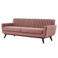 thumbnail image 1 of Tufted Sofa, Velvet, Pink, Modern Contemporary Urban Design, Living Lounge Room Hotel Lobby Hospitality, 1 of 7