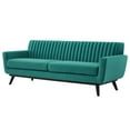 thumbnail image 1 of Tufted Sofa, Velvet, Teal Blue, Modern Contemporary Urban Design, Living Lounge Room Hotel Lobby Hospitality, 1 of 7