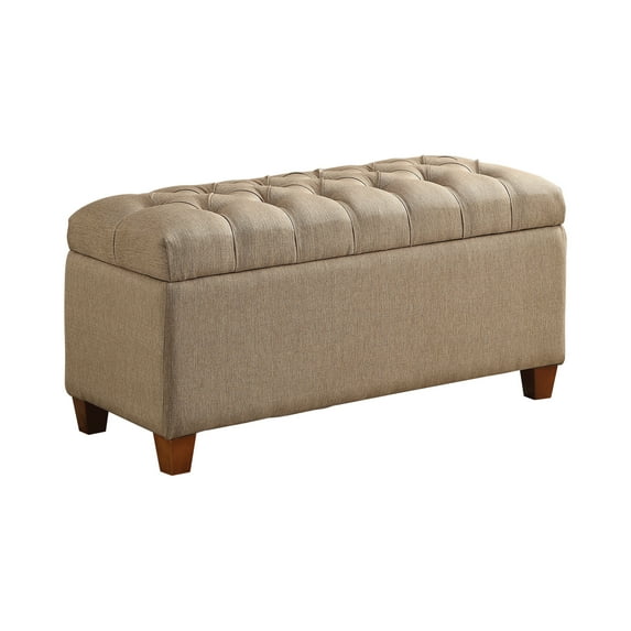 Tufted Storage Bench Taupe