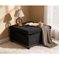 thumbnail image 1 of Tufted Storage Ottoman with Nailhead Trim, Square Footstool with Hidden Storage Compartment, Upholstered Coffee Table for Living Room, Bedroom, Black, 1 of 5