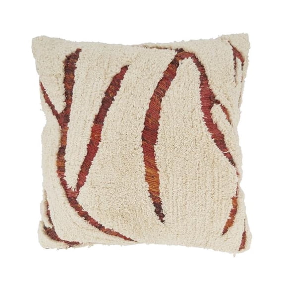 Tufted Symmetry Embroidered Throw Pillow Cover
