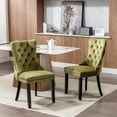 thumbnail image 1 of Tufted Upholstered Dining Chairs Set of 2, Velvet Accent Chairs with Solid Wood Legs & Button-Tufted Back, Modern Olive Green Seating for Dining Room or Kitchen, Plush Comfort & Durable Construction, 1 of 9