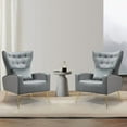 thumbnail image 1 of Tufted Upholstered Velvet Armchair for Living room, Bedroom,Gray (Set of 2), 1 of 1