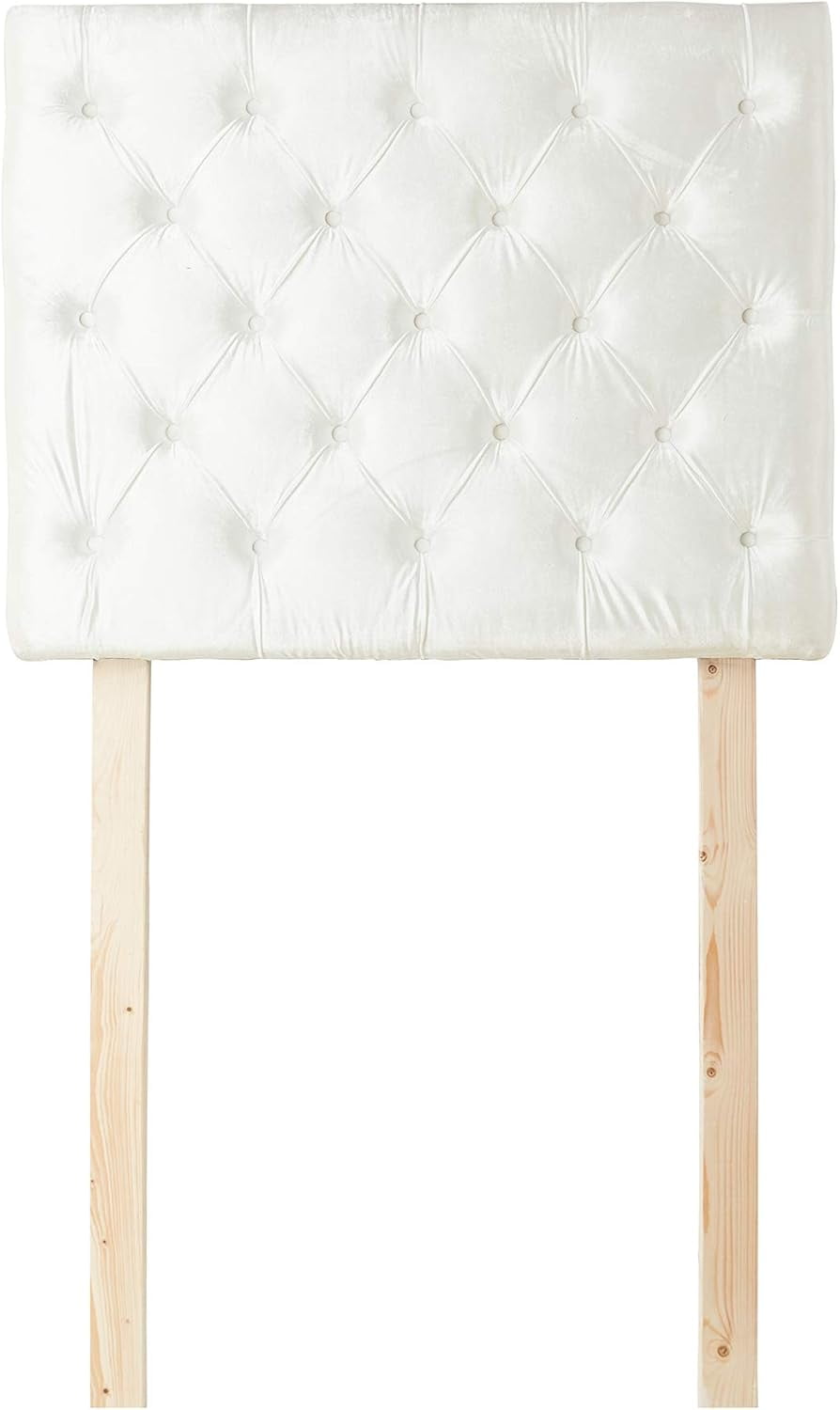 Tufted Velvet Plush College Dorm Headboard - White - with Legs ...